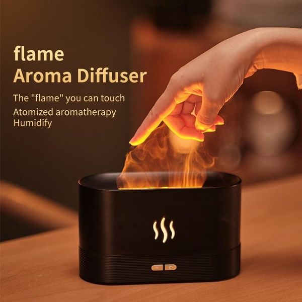Umidificatore Casa Usb Piccola Fiamma Aromaterapia Macchina Fiamma Umidificatore Aromaterapia Atmosfera Luce-image