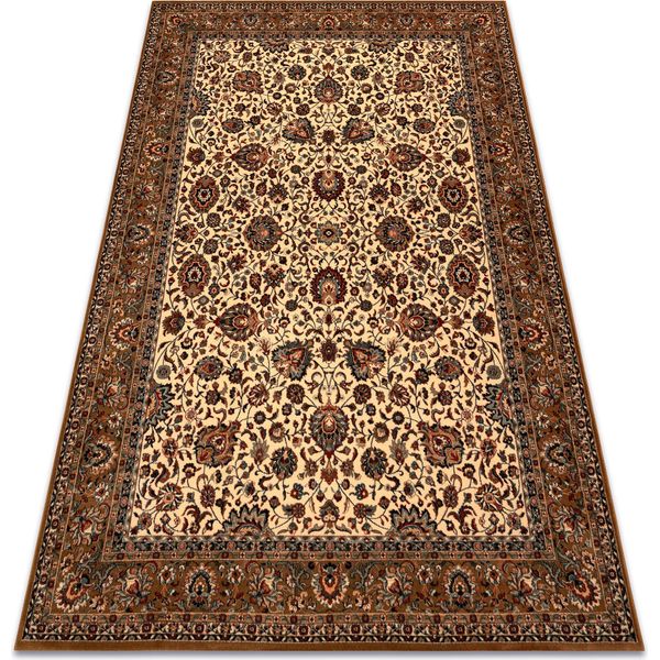 Tappeto Di Lana Kashqai 4362 103 Fiori, Cornice Beige / Chiaretto Beige 160X240 Cm-image