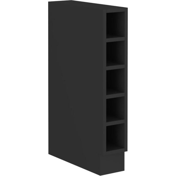 Armadietto Inferiore Aperto Agafija - Larghezza 15 Cm, Nero-image