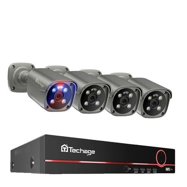 Sistema Di Telecamere Di Sicurezza, Risoluzione 4K Hd, Audio Bidirezionale, Nessuna, Telecamera 8CH 4Pcs 8MP-image