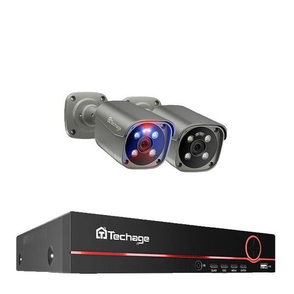 Sistema Di Telecamere Di Sicurezza, Risoluzione 4K Hd, Audio Bidirezionale, 3T(Sport All'aperto), 8CH 2Pcs 8MP Camera-image