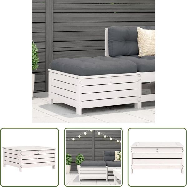The Living Store Sgabello Da Giardino Bianco 62X63,5X32 Cm In Legno Di Pino Massiccio-image