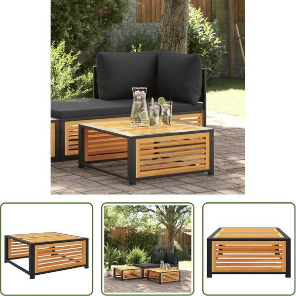 The Living Store Tavolo Da Giardino 68X68X30 Cm In Legno Massiccio Di Acacia-image
