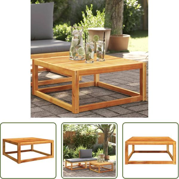 The Living Store Tavolo Da Giardino 65X65X29 Cm In Legno Massiccio Di Acacia-image