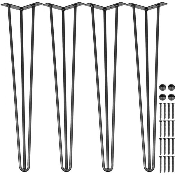 Forcina Per Gambe Da Tavolo In Metallo- Telaio Di Base Per Gambe Da Tavolo Acciaio Al Carbonio- Set Di Gambe Da Tavolo In Metallo Nero- Gambe Per Mobili Regolabili E Intercambiabili- Telaio Fai Da Te- Confezione Da 4-image