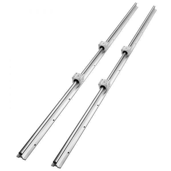 Set Di Guide Lineari: Sbr20-1500Mm Acciaio Al Carbonio Alluminio - Incl. 2X Blocchi Di Scorrimento SBR20UU Blocco Cuscinetto Lineare-image