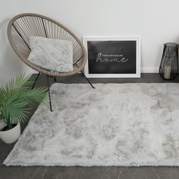 Consilio Concept Cloud Tappeto In Pelliccia 140X200 Grigio Tappeto Supersoft 39 Mm Altezza Morbida Pelliccia Imitazione Coniglio-image