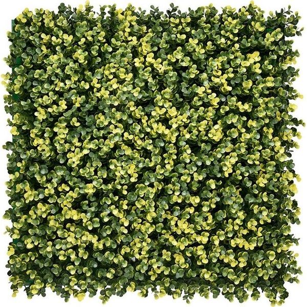 Siepe Artificiale Di Bosso Luna - 100 X 100 Cm - Edera Artificiale - Pannello Murale - Schermo Privacy Per Balcone-image