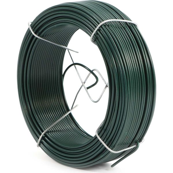 Filo Da Giardino Wiltec Verde Ø 1,6 Mm X 50 M, Filo Per Legare In Acciaio Zincato Con Rivestimento In Pvc, Filo Per Piante Con Supporto Per Filo, Filo Flessibile Per Artigianato-image
