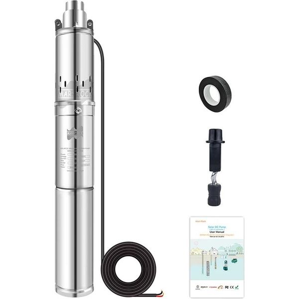 Pompa Sommersa Solare Per Acqua, 150W 12V, Prevalenza Massima 35M, 370W Dc 24V-image