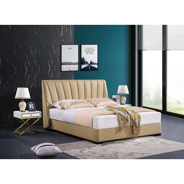 Letto Matrimoniale Letti Da Camera Da Letto Mobili Letto Matrimoniale Arredamento Alberghiero Beige-image