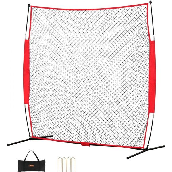 Rete Anti-Barriere 283 X 107 X 212 Cm - Rete Anti-Barriere Portatile Per Gli Sport Con La Palla - Attrezzatura Per Gli Allenamenti Con Borsa Per Il Trasporto - Schermo Protettivo Per Gli Allenamenti Di Baseball, Softball, Lacrosse, Calcio E Hockey-image