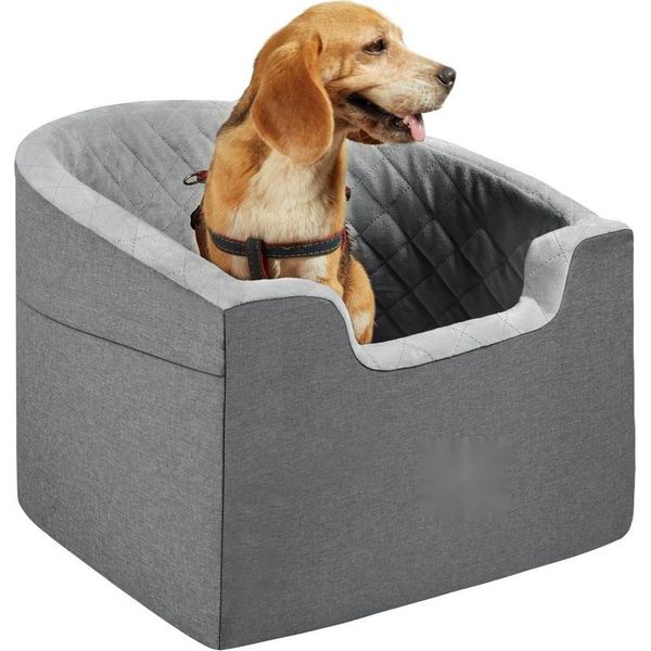 Seggiolino Per Auto Per Cani Per Sedile Anteriore E Posteriore - 560X508X410Mm - 25Kg - Grigio - Seggiolino Sicuro Per Auto - Accessori Per Il Trasporto Di Cani-image