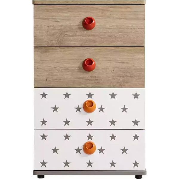 Mobili Per Bambini Cassettiera Stella Cassettiera In Legno Cassettiera Design Bianco-image