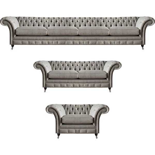 Set Completo Di Mobili Per Sedersi Set Di Divani Da Salotto A 3 Pezzi Divani Imbottiti Chesterfield-image