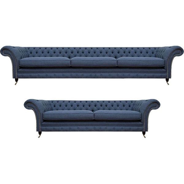 Soggiorno 2X Divani Mobili Completi Set Di Divani Arredamento Di Design Chesterfield-image