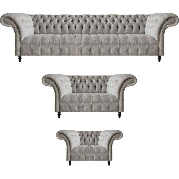 Set Di Mobili Di Design Set Di Divani Chesterfield Completo Di 3 Pezzi Soggiorno Di Lusso-image