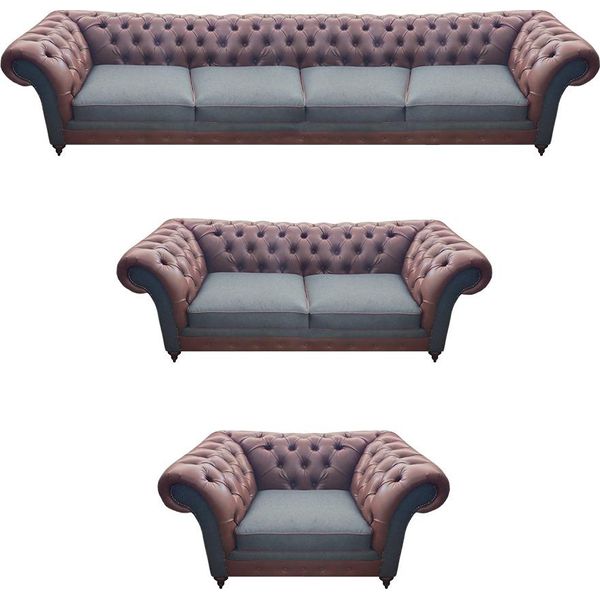 Divani Completi Divani 3Pc Soggiorno Chesterfield Arredamento Di Lusso Poltrone-image