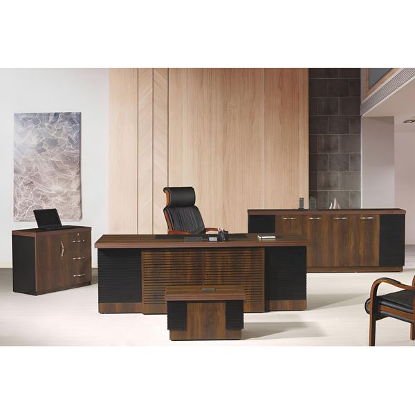 Scrivania Per Ufficio Mobili Per Ufficio Set Completo Di Scrivanie Per Ufficio 4 Pezzi In Legno Marrone Ufficio-image