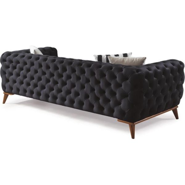 Divano 3 Posti Nero Mobili Di Lusso Chesterfield Mobili Tessili Divano Letto 3 Posti-image