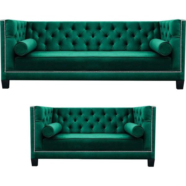 Set Di Divani Verdi Di Design Divani Chesterfield Divani Moderni Poltrone Sedile-image
