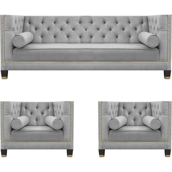Set Di Design Mobili Moderni Set Di Divani Chesterfield Soggiorno A 3 Pezzi-image