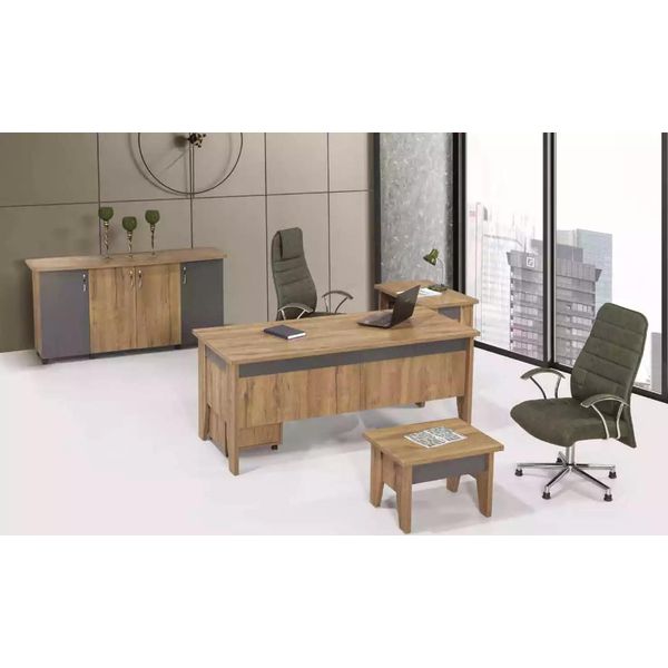 Set Di Mobili In Legno Per Lo Studio Mobili Per Ufficio Scrivania Armadio Per Ufficio 4 Pezzi-image