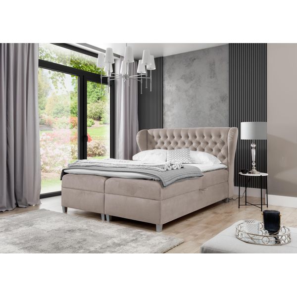 Letto Matrimoniale Di Lusso Chesterfield Arredamento Per La Camera Da Letto Letto Imbottito Mobili Moderni-image