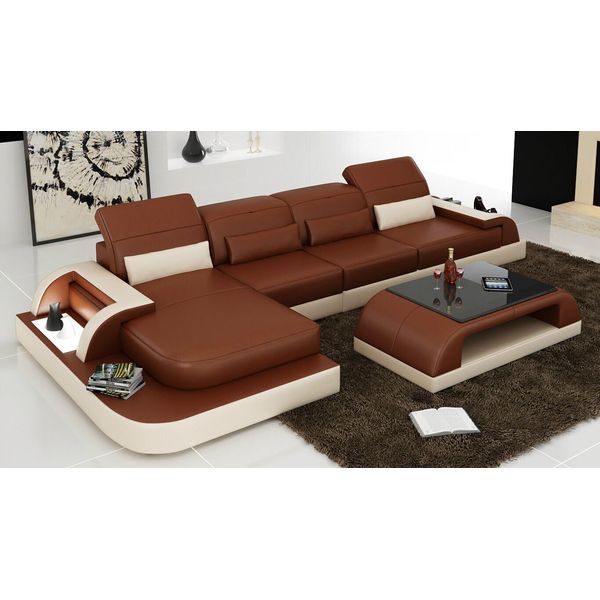 Set Divano Imbottito Grande Xxl Divani Divani Divano Zona Giorno Divano Angolare + Tavolo-image