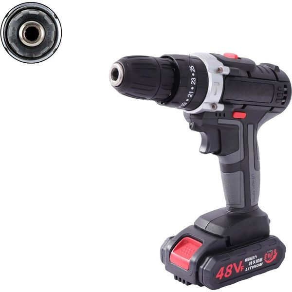 Avvitatore A Batteria Da 48 V, Coppia 25-28 Nm, Velocità 1350 Giri/Min, Nero-image