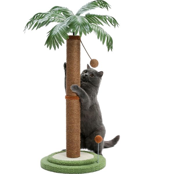Graffiatoio Per Gatti, Altezza 85 Cm, Materiale Sisal Resistente, AMT0219BN, M-image