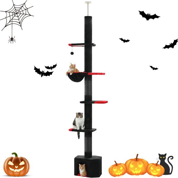 Albero Per Gatti, Altezza Regolabile, Cinque Livelli, AMT0187BK-image