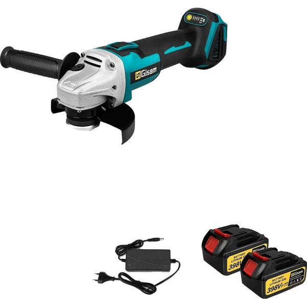 Smerigliatrice Angolare, Motore Brushless, Diametro Del Disco 125 Mm, 2 Pacchi Batteria-image