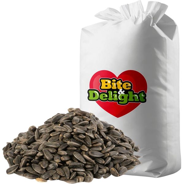 Semi Di Girasole Bite & Delight Per Uccelli Selvatici 10 Kg - Alimento Di Alta Qualità Per Tutto L'anno - Supporta I Piccoli Uccelli In Inverno E In Estate-image