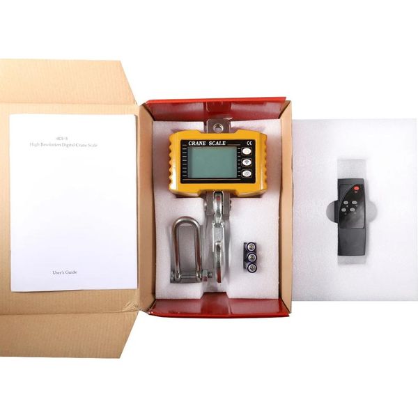 Bilancia Elettronica Per Gru, Portata 1000 Kg, Display Lcd, Giallo-image