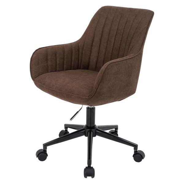BüRostuhl MCW-J62, Drehstuhl Schreibtischstuhl Lehnstuhl, Stoff/Textil Mit Armlehne ~ Braun-image