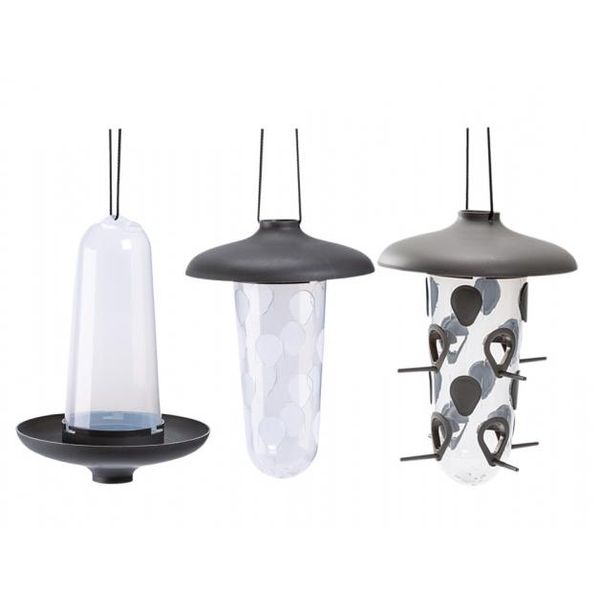 Plastia Robin - Mangiatoia Per Uccelli 3 In 1, Vasca Per Uccelli - Antracite-image