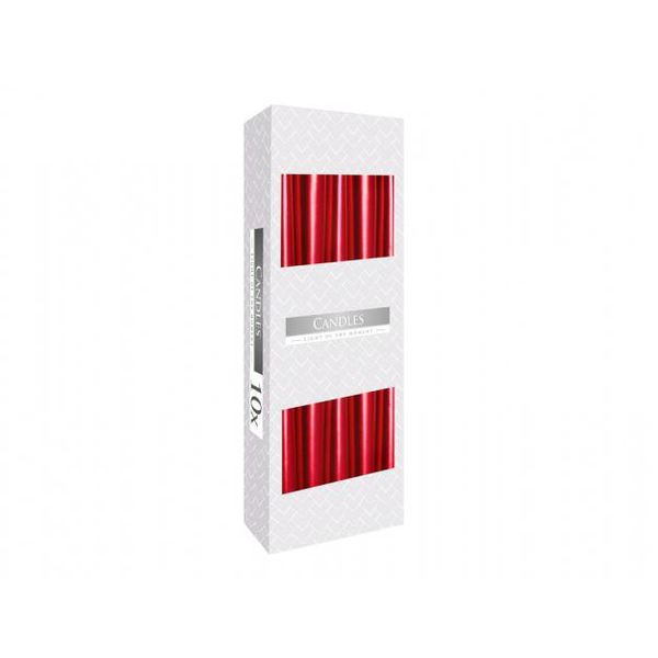 Candela A Cono Da Tavolo Bispol Aura 7H 24,5CM S30-230 Rosso Metallico 10Pz.-image