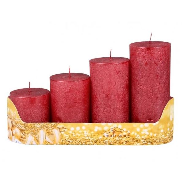 Nohel Giardino Candele Dell'avvento Rustico Metallo Rustico D5X6/8/10/12Cm 4Pcs-image