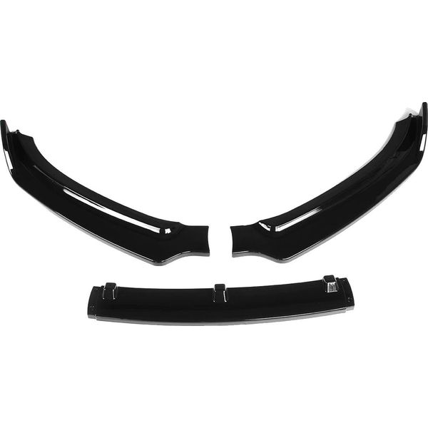 Spoiler Labbro Paraurti Anteriore Auto, Facile Installazione, Nero Lucido-image