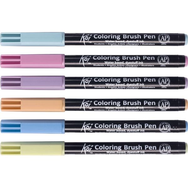 Sakura POXBR6H Sakura Koi Pennello Colorante "Terra"", Set Di 6"-image