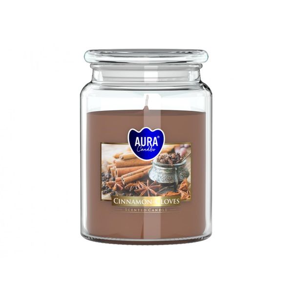 Candela Profumata Grande In Vaso Bispol Aura 100H Cinamon - Ginzels-image
