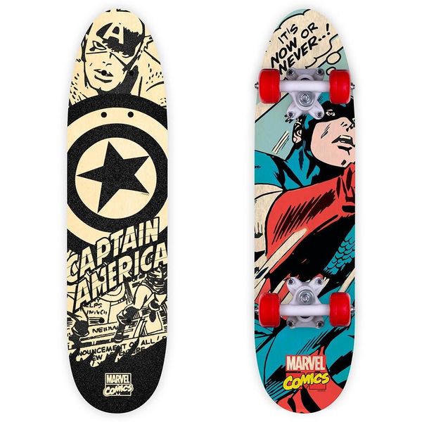 Avengers Captain America Skateboard - Robusto Legno D'acero Con Ruote In Pvc 95A-image