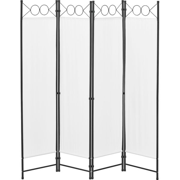 Parete Divisoria Saragozza 4 Pezzi 160X171 Cm Parete Divisoria 4 Pezzi Privacy Parete Divisoria Spagnola Bianco-image
