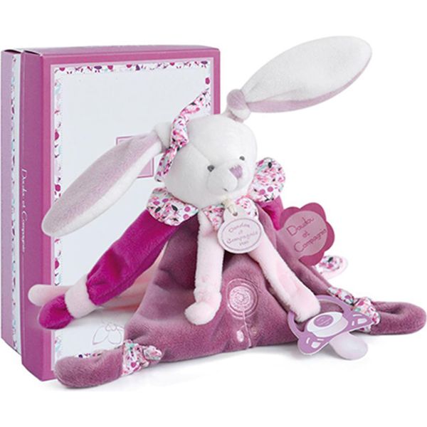 Set Regalo Doudou - Giocattolo Con Portaciuccio Coniglio 17 Cm-image