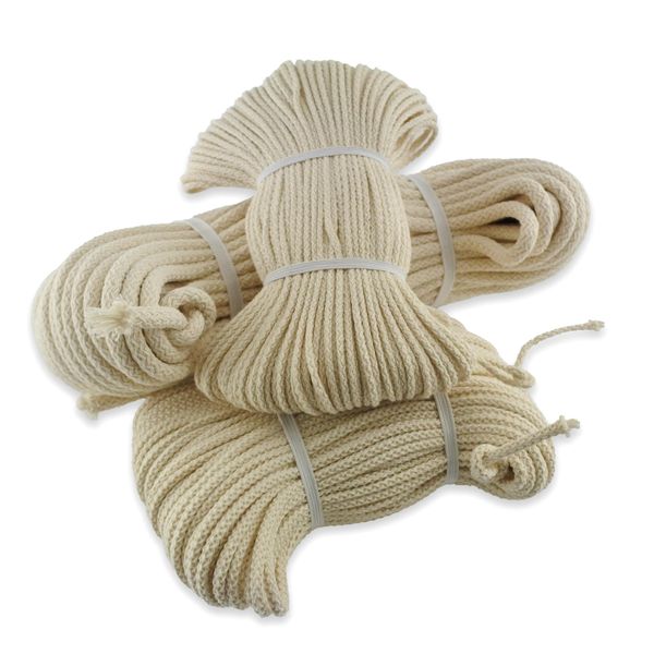 Stoppino Rotondo 6 Mm 5 M Per Lampada A Olio Nastro Per Lampada A Lanterna Stoppino 100% Cotone-image