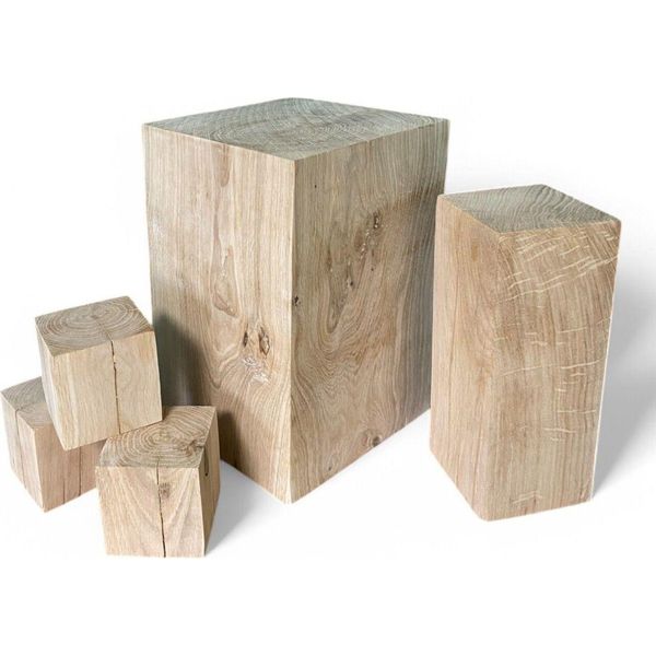Blocco Di Legno Di Quercia 10X10X100Cm, Blocco Di Quercia Massiccia, Decorazione In Legno, Sgabello, Cubo Di Quercia-image