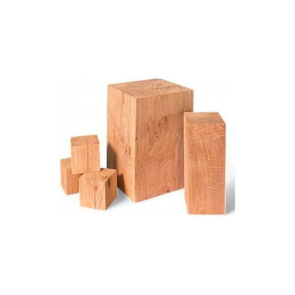 Blocco In Legno Di Quercia 15X15X40Cm Oliato Blocco In Legno Di Quercia Decorazione Sgabello In Quercia Cubo-image