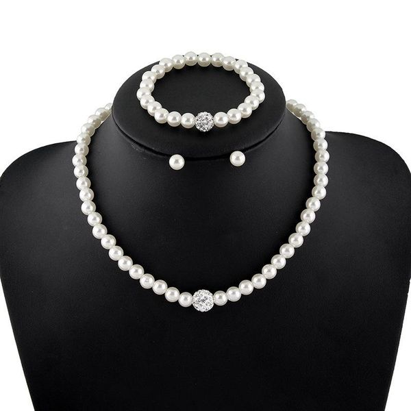 Gioielli Con Collana Di Perle Orecchini Bracciali Corrispondenti Nuova Collana Di Perle Se-image