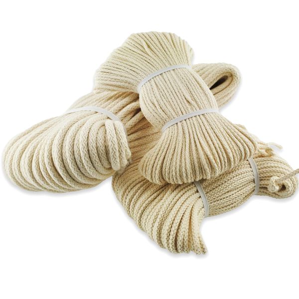 Stoppino Rotondo 2,5 Mm 10 M Stoppino Per Lampada A Olio Nastro Per Lampada A Lanterna Stoppino 100% Cotone-image